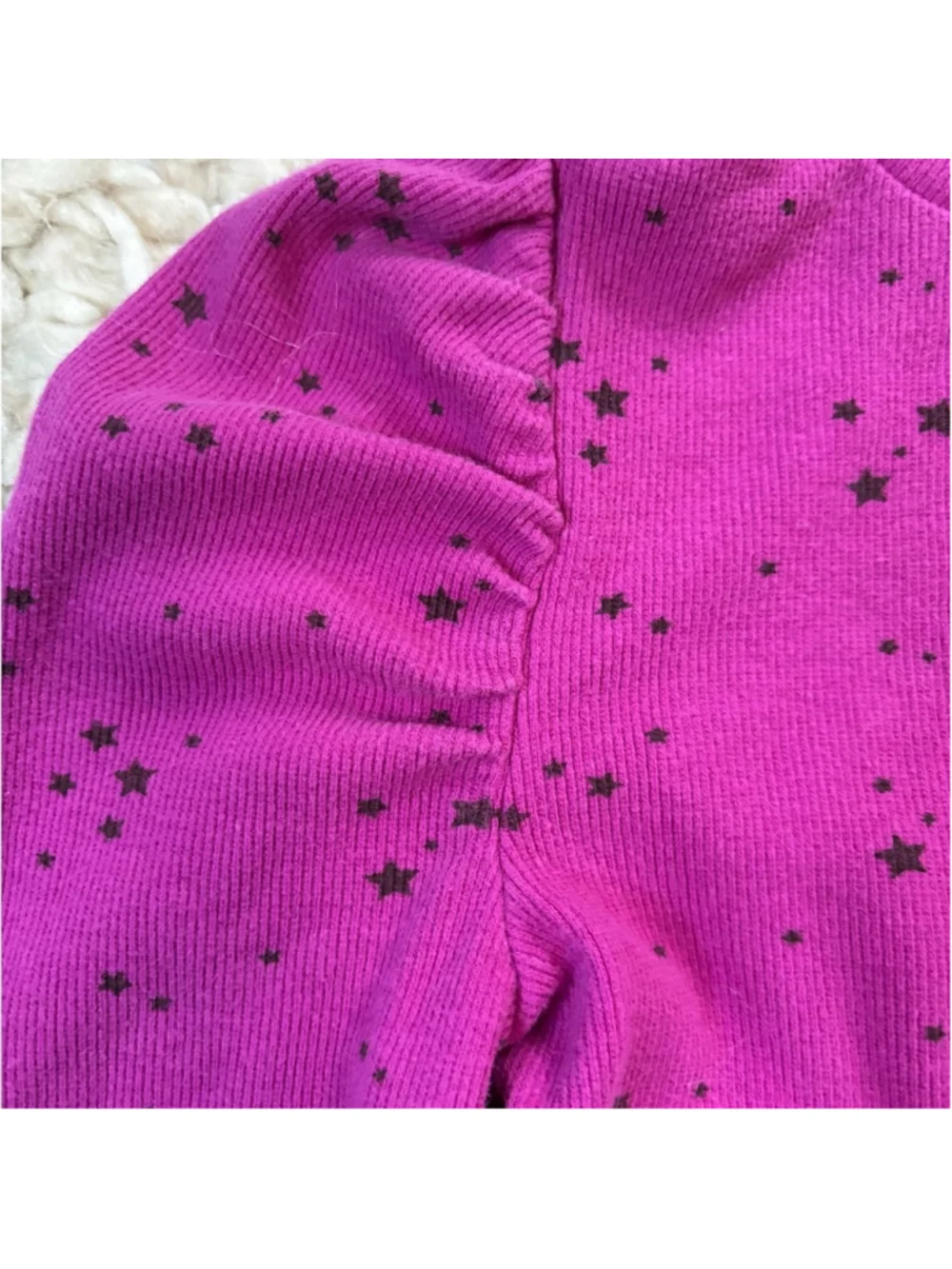 Girls GAP Fuchsia Black Star Long Sleeve Mock Neck Tee Size 5